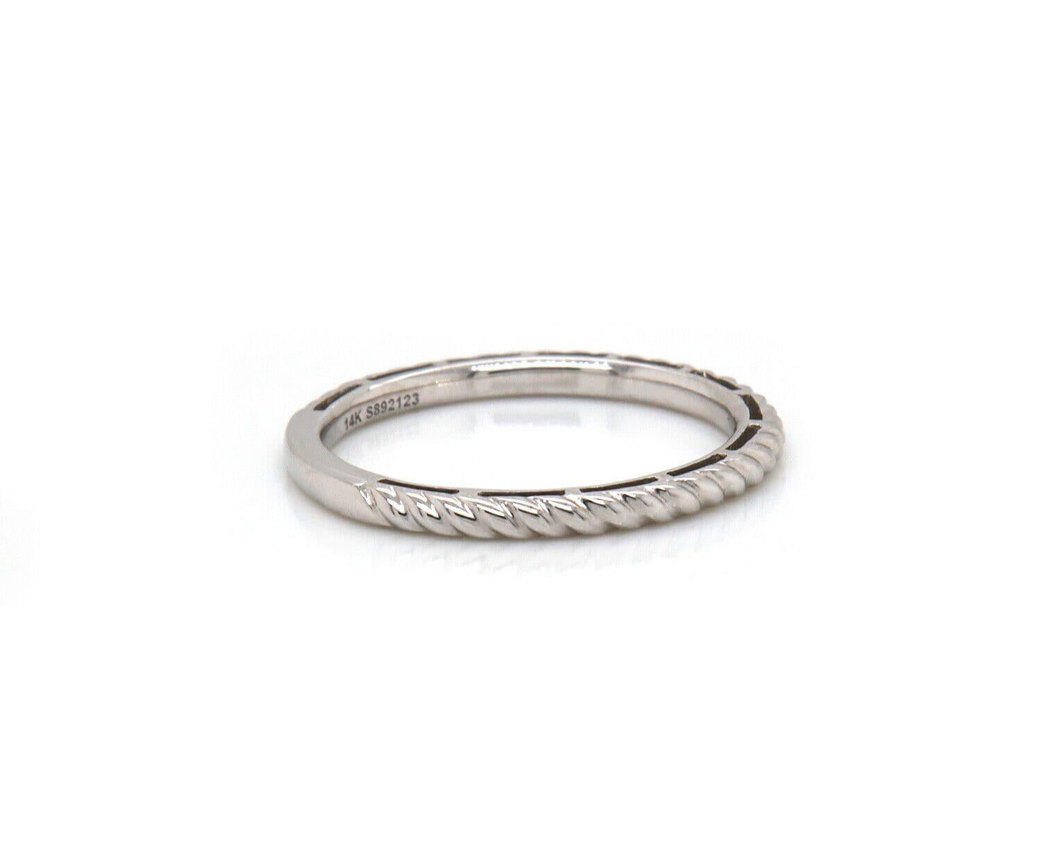 white gold twisted rope stackable rings