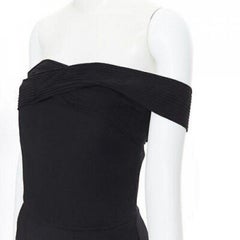 new GABRIELA HEARST Leonardo black wool blemd off cross shoulder jumpsuit IT40 S