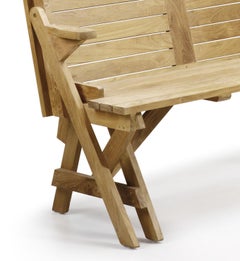 New Garden Convertible Teak Two Seats Bench, Picnic Table