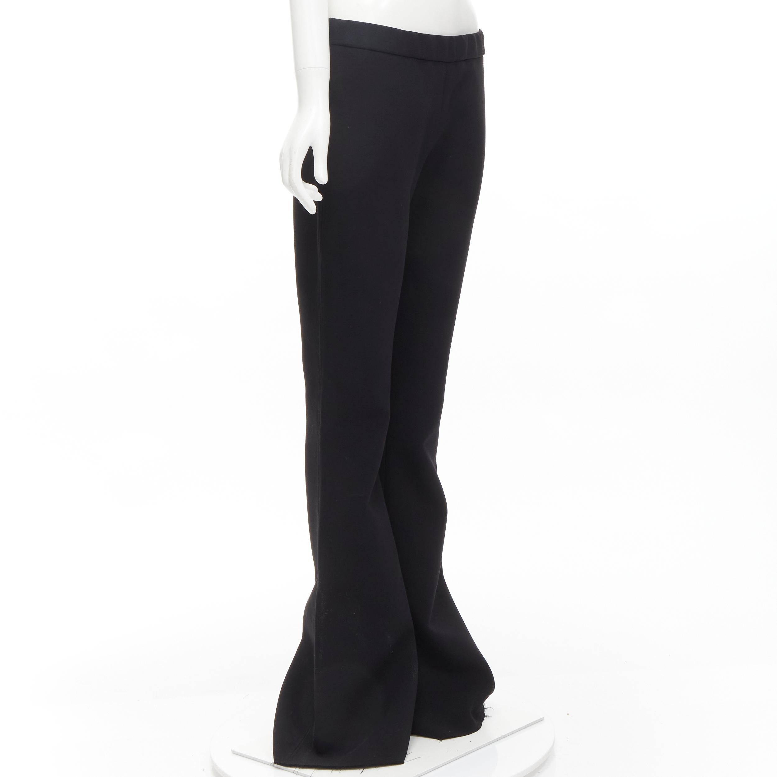 Black new GAUCHERE Rihanna 100% virgin woo wide legl flared trousers FR38 M For Sale