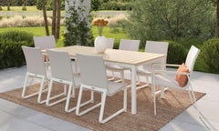 New Gensun Casual Ventura 9 Piece Cast Aluminum and Weave Table and Chairs Set