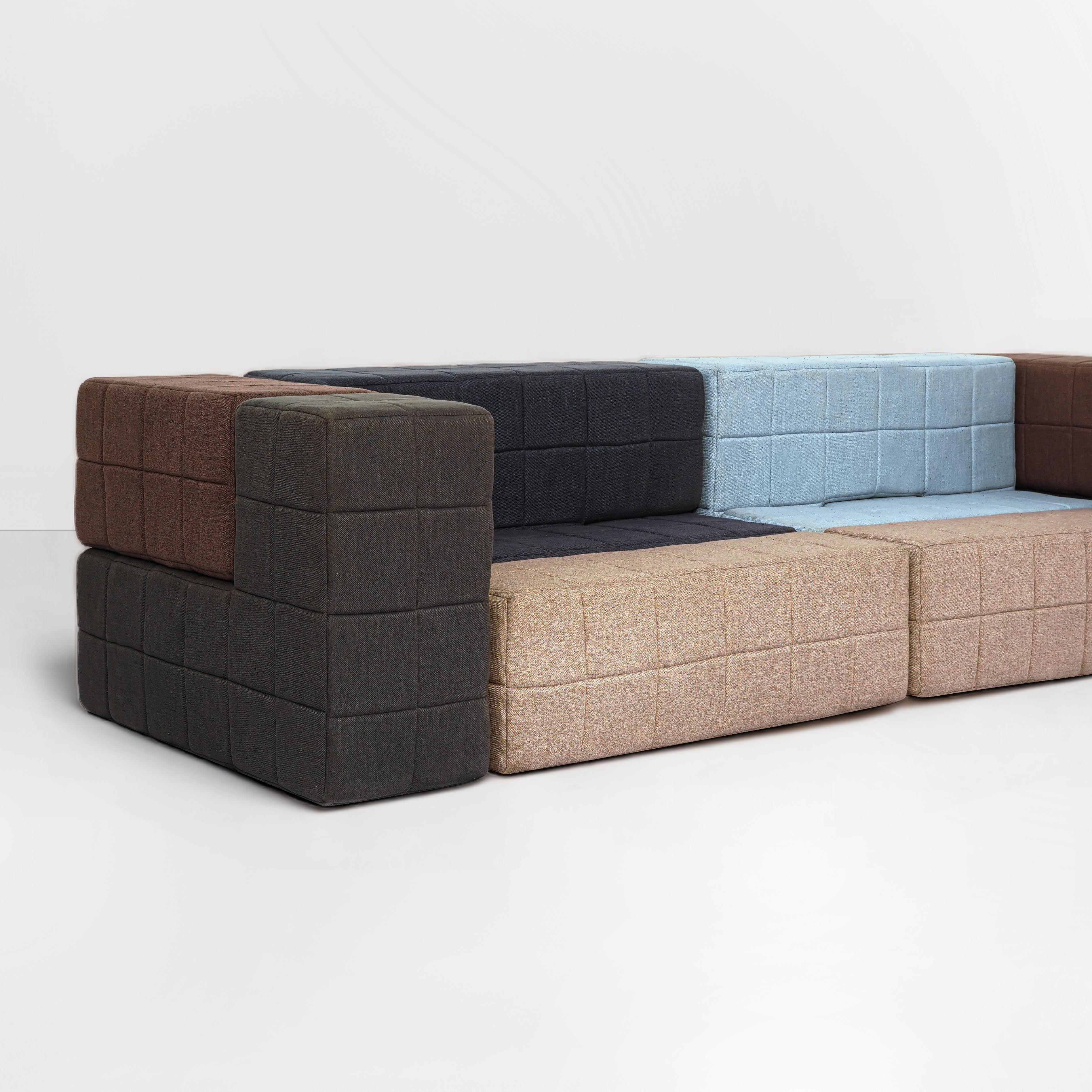 Leather New, Geometric, transitional, bold, art, modern sectional, modular For Sale