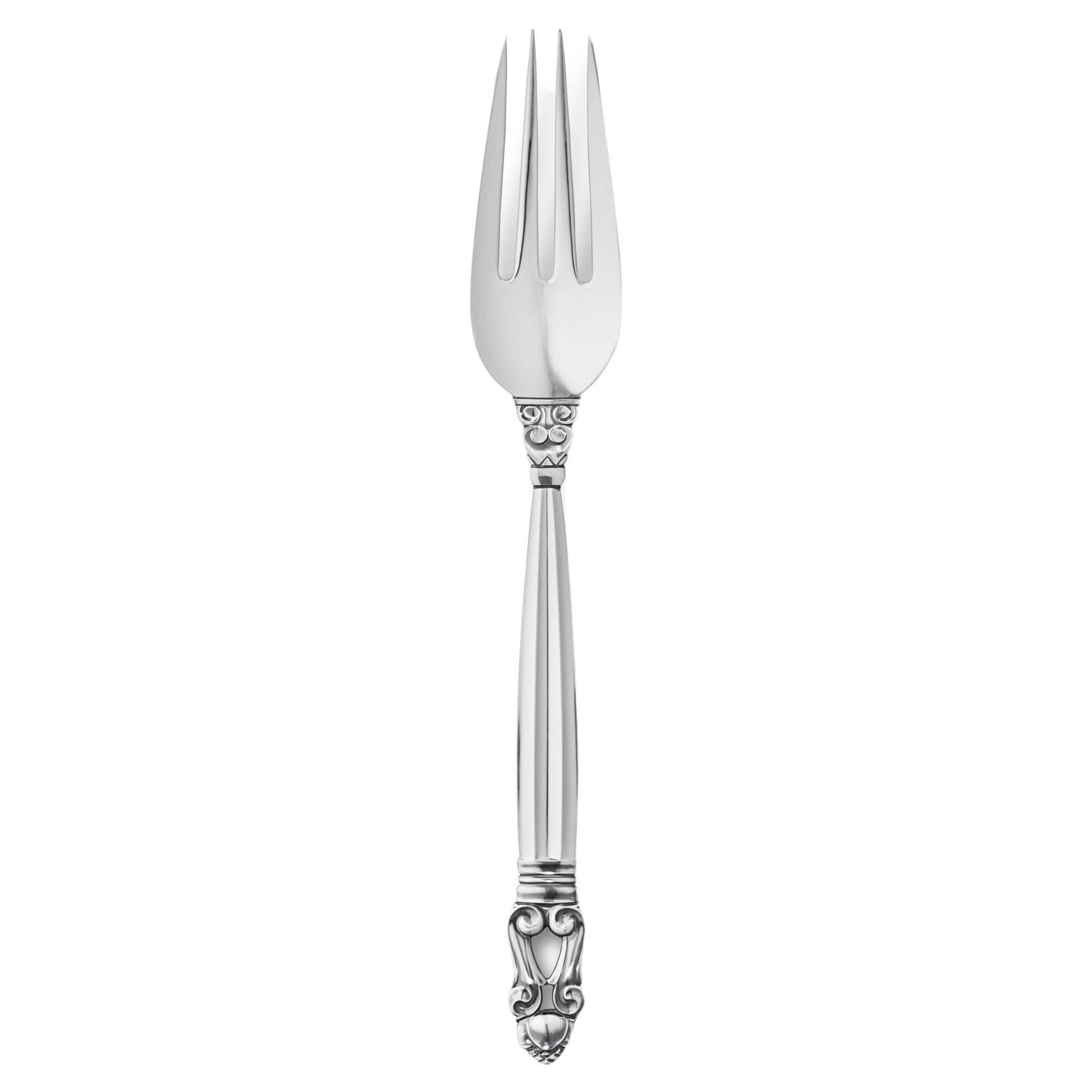 New Georg Jensen Acorn Sterling Silver Dinner Fork, Design 012 For Sale