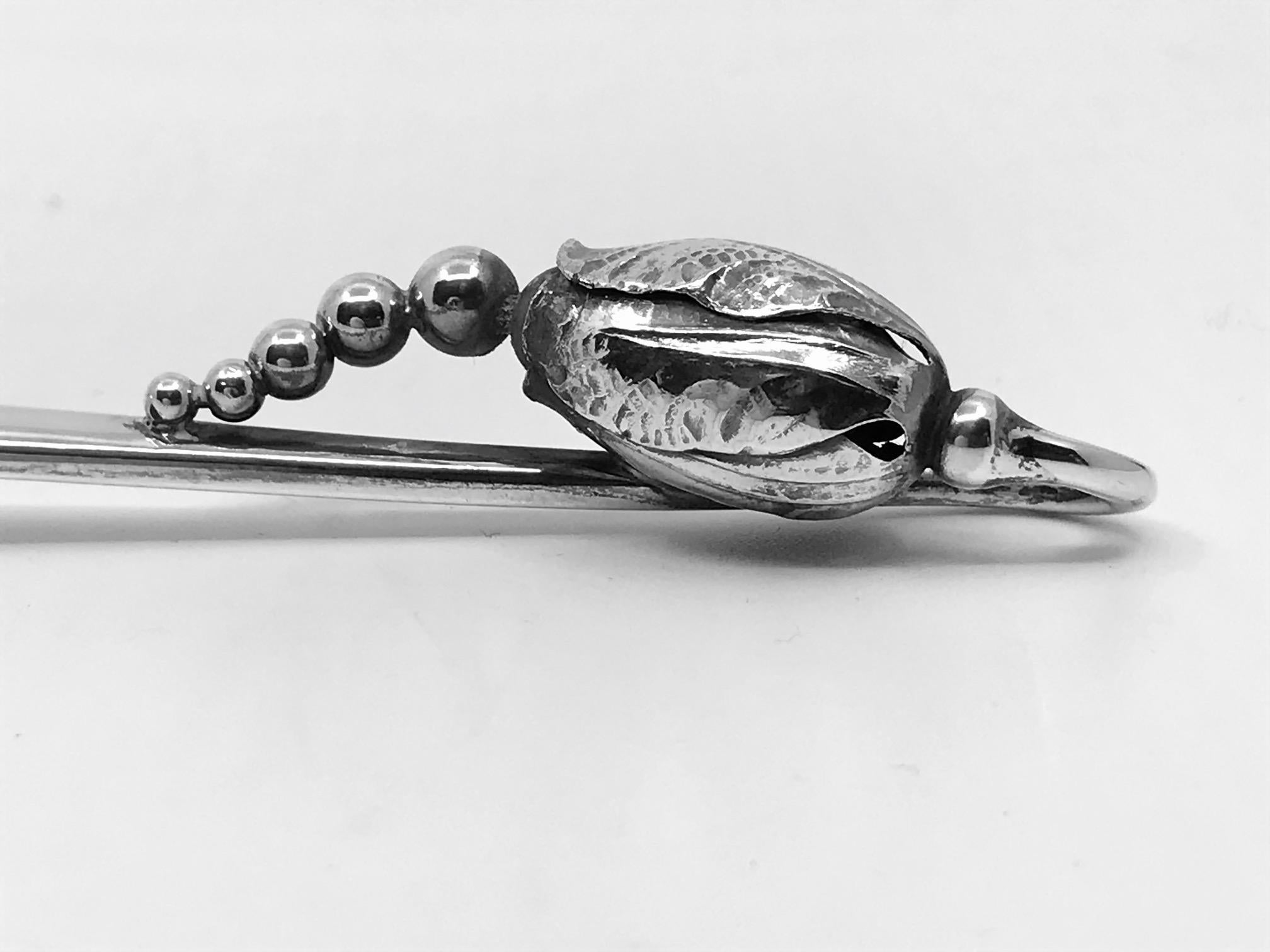 Art Nouveau New Georg Jensen Blossom Sterling Silver Fish Knife 062 For Sale