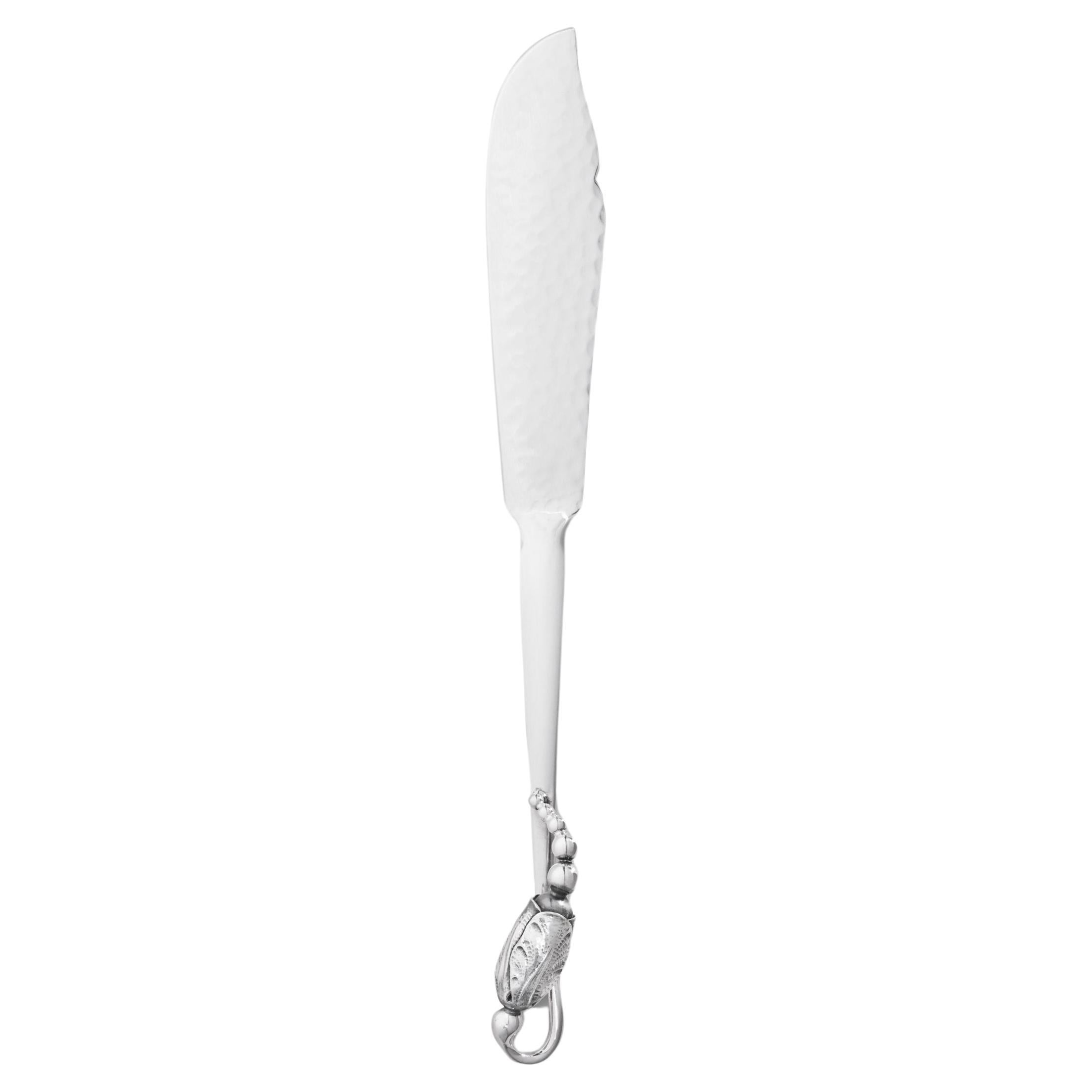 New Georg Jensen Blossom Sterling Silver Fish Knife 062 For Sale