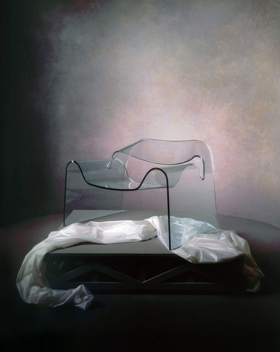 Postmoderne Nouveau fauteuil Ghost de Cini Boeri pour Fiam Glass  en vente