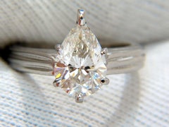 New GIA 2.00 Carat Pear Brilliant Diamond Ring I / Si-1 Solitaire Class Platinum
