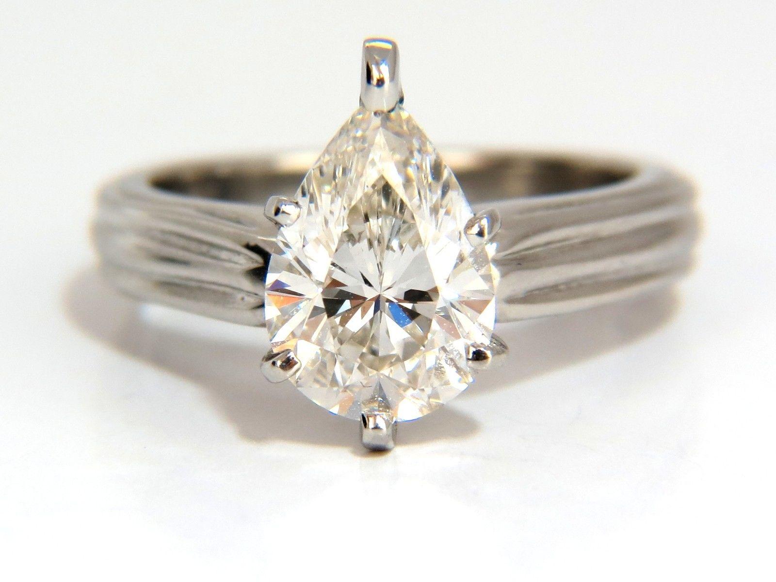 Neuer GIA 2,00 Karat birnenförmiger Brillant-Diamantring I / Si-1 Solitär Klasse Platin für Damen oder Herren im Angebot