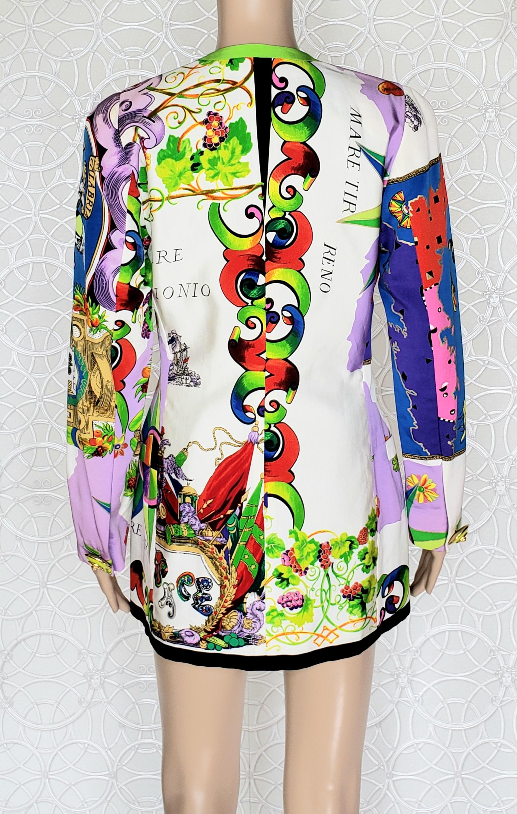 NEW GIANNI VERSACE 1990-s RARE COUTRE FLORAL COAT 40 - 6 For Sale 1