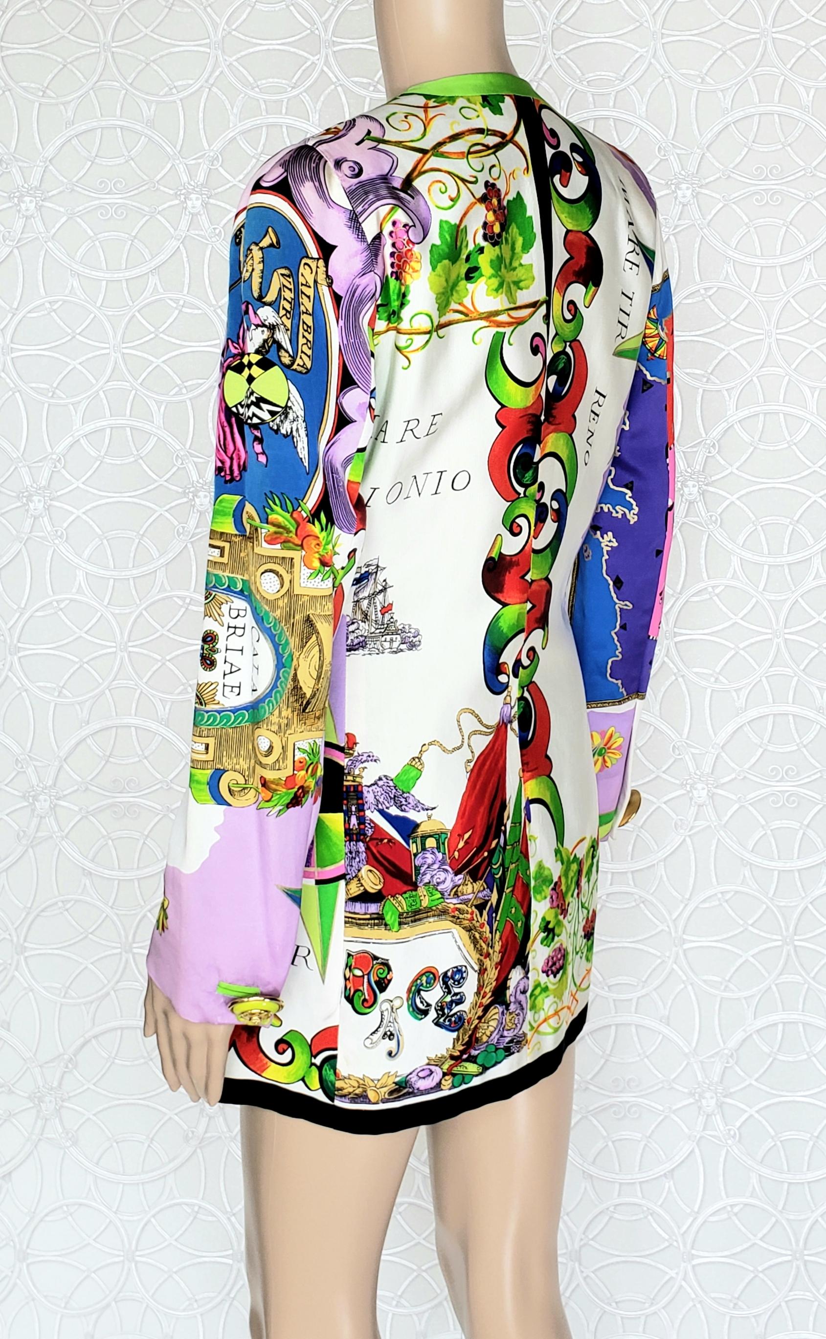 NEW GIANNI VERSACE 1990-s RARE COUTRE FLORAL COAT 40 - 6 For Sale 2
