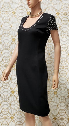 New GIANNI VERSACE COUTURE BLACK STUDDED DRESS 38 - 2, 40 - 4