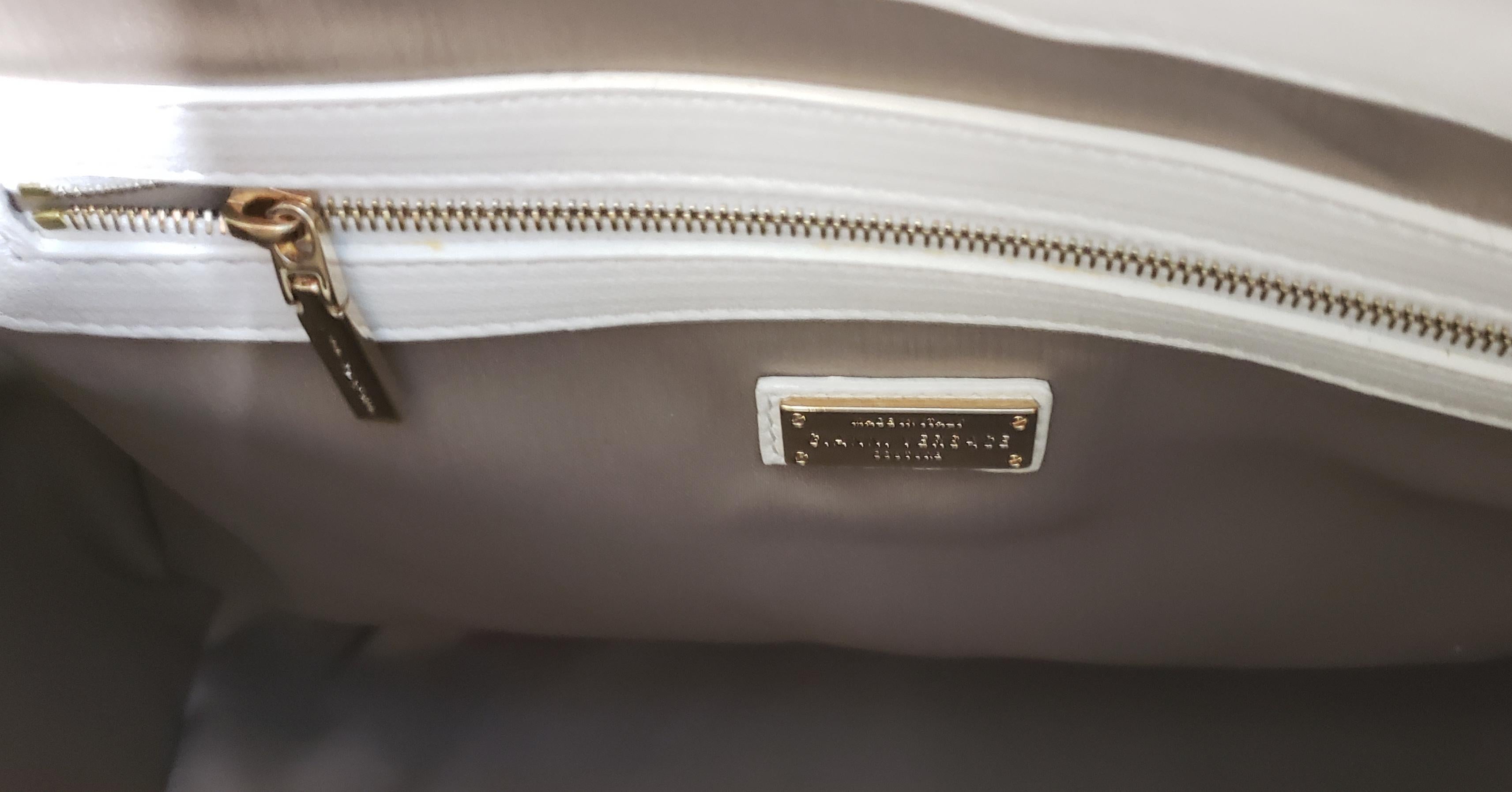 Women's New GIANNI VERSACE COUTURE White Quilted Patent Leather 