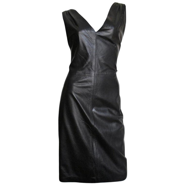 New Gianni Versace Leather Dress 1990s For Sale at 1stdibs