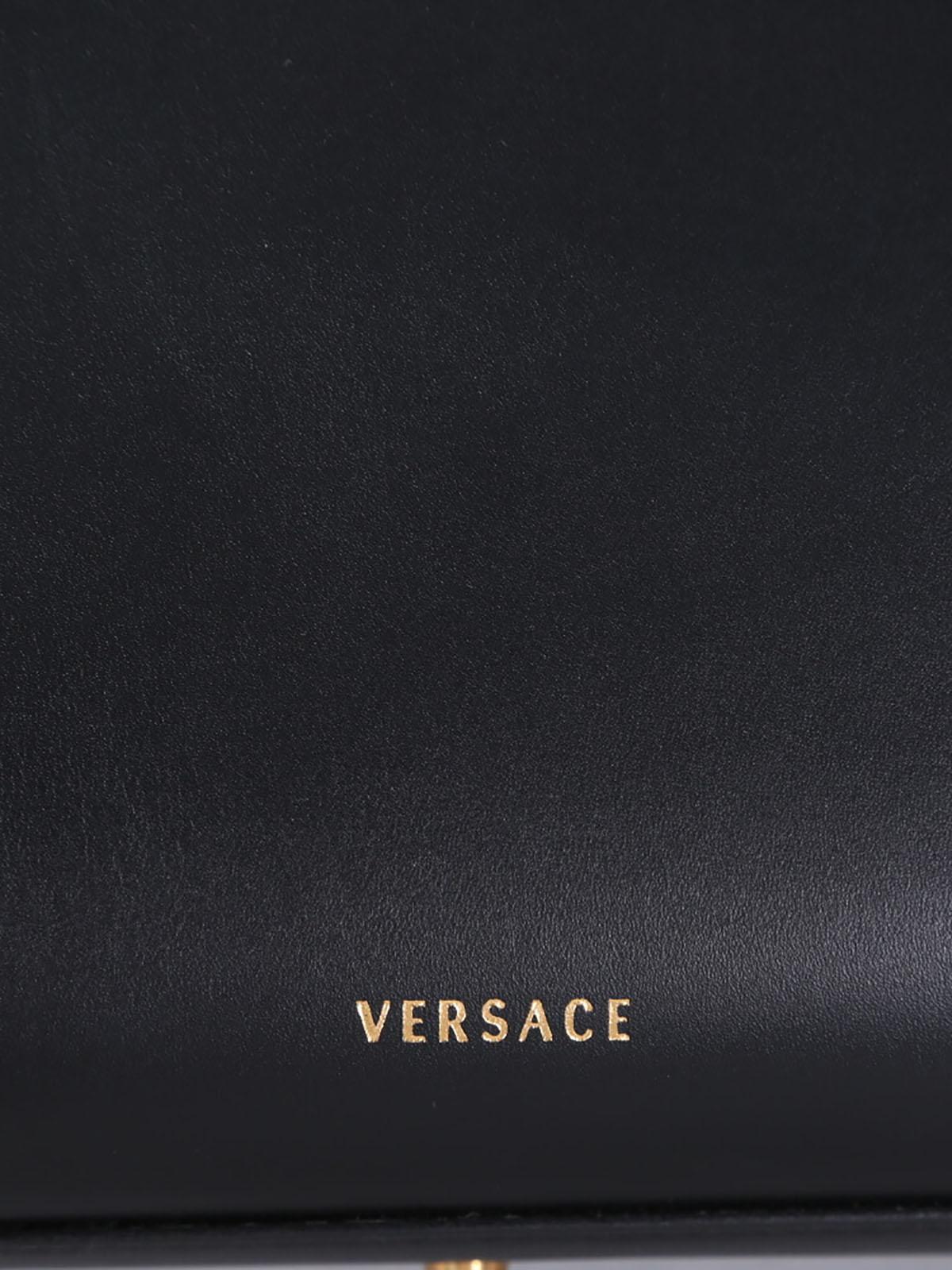 NEW GIANNI VERSACE TRIBUTE BLACK LEATHER MEDALLION Handbag 2