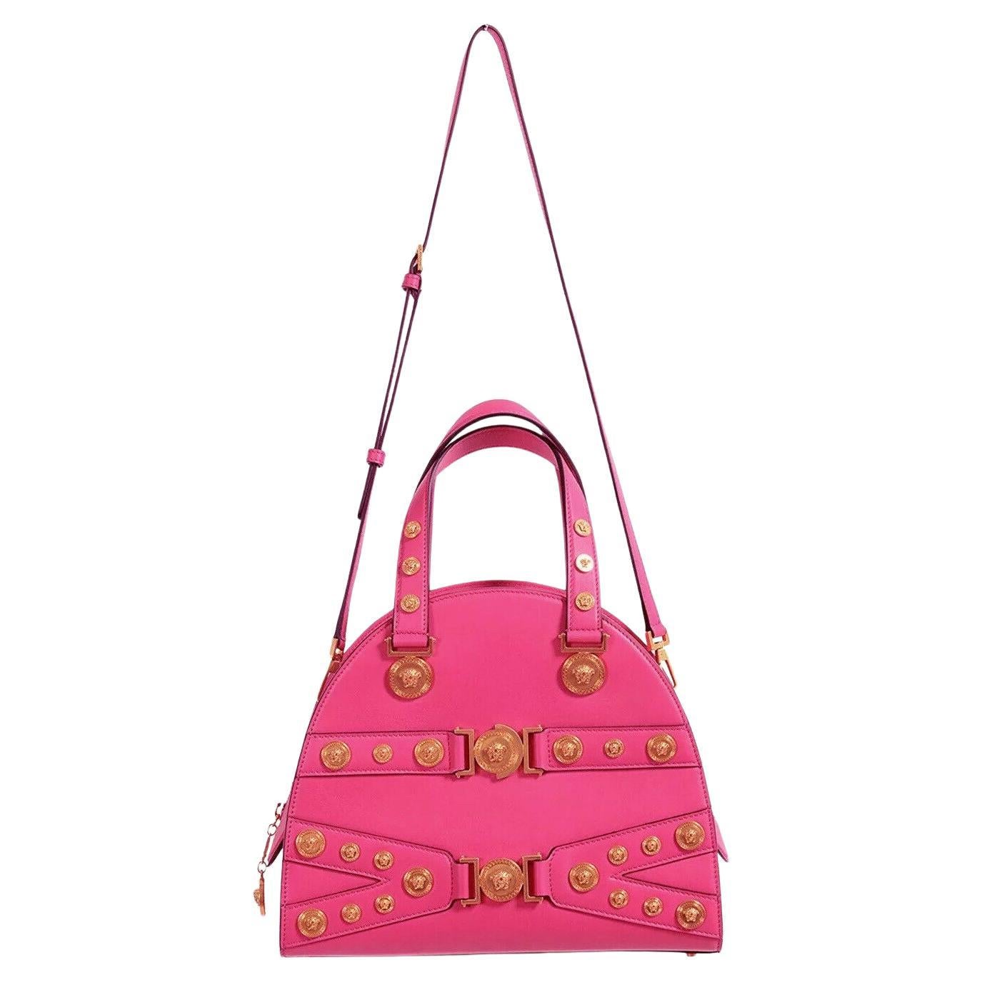 VERSACE White Leather Barocco Embroidered Altea Vanitas Bag at 1stDibs