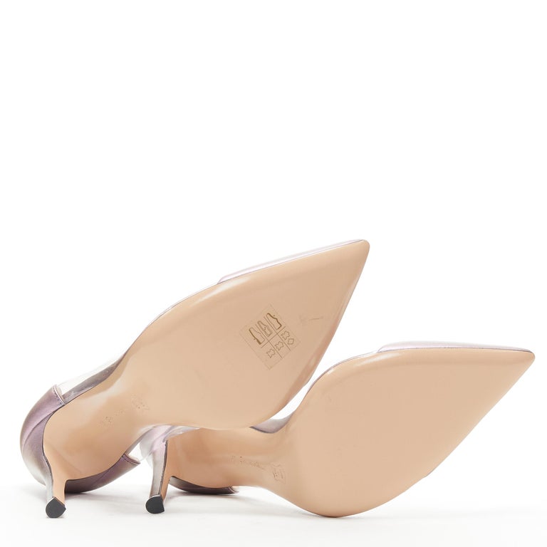 new GIANVITO ROSSI iridescent purple blue PVC Plexi pigalle pump EU38 at 1stDibs