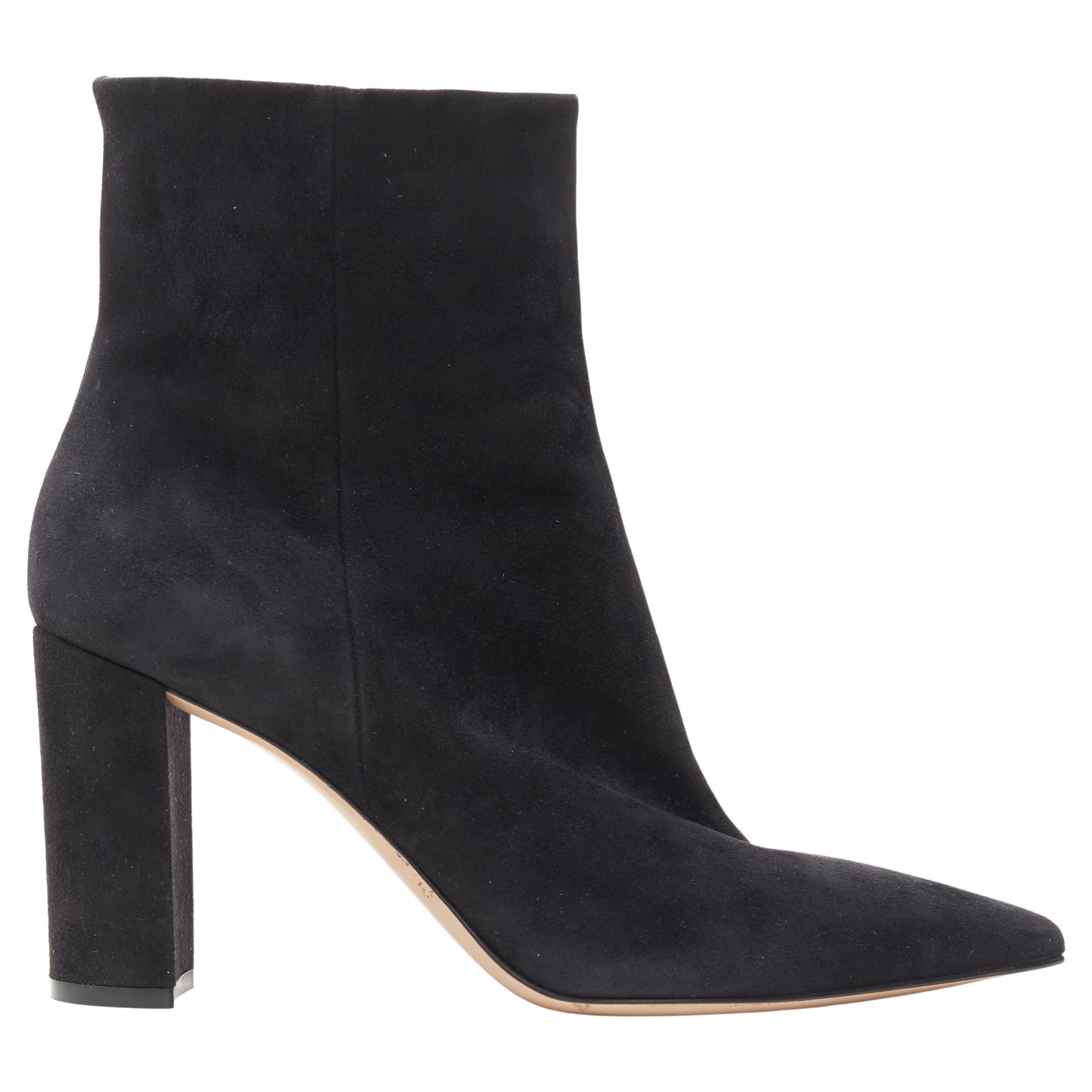 Gianvito Rossi Suede Button-Strap Peep-Toe Boots For Sale at 1stDibs ...
