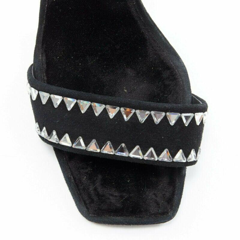 new GIUSEPPE ZANOTTI 2017 black geometric crystal embellished sandal EU39 For Sale 2