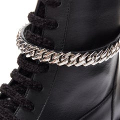 new GIUSEPPE ZANOTTI 2021 Abrandon 25 black silver chain combat boot EU43