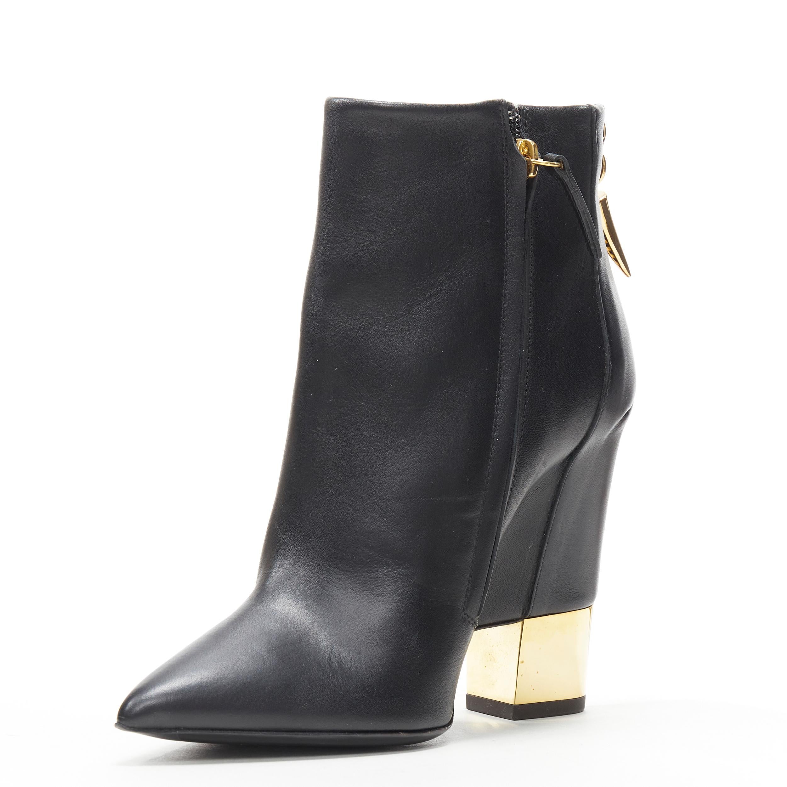 black boot gold heel