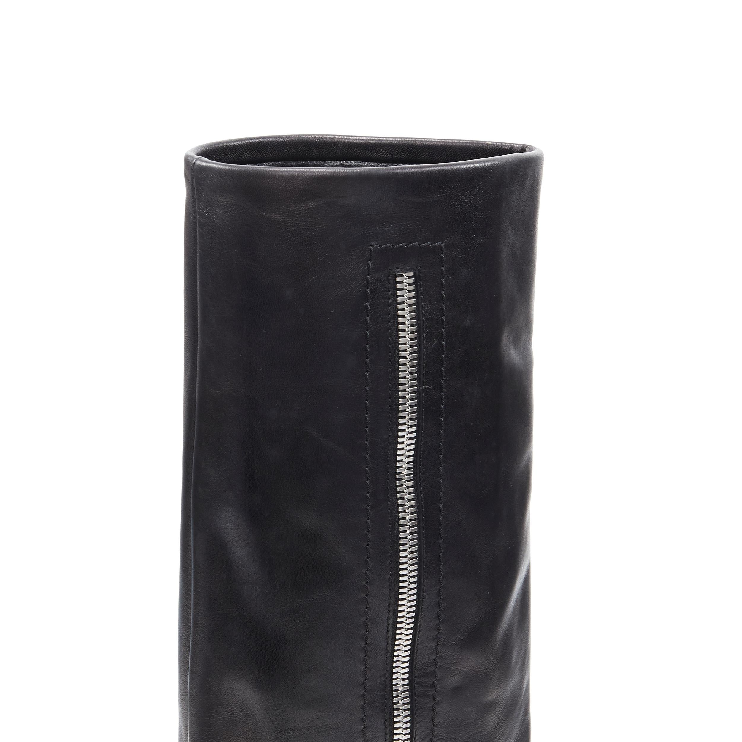 new GIUSEPPE ZANOTTI black leather zipper foldover pant high heel boot EU36 5