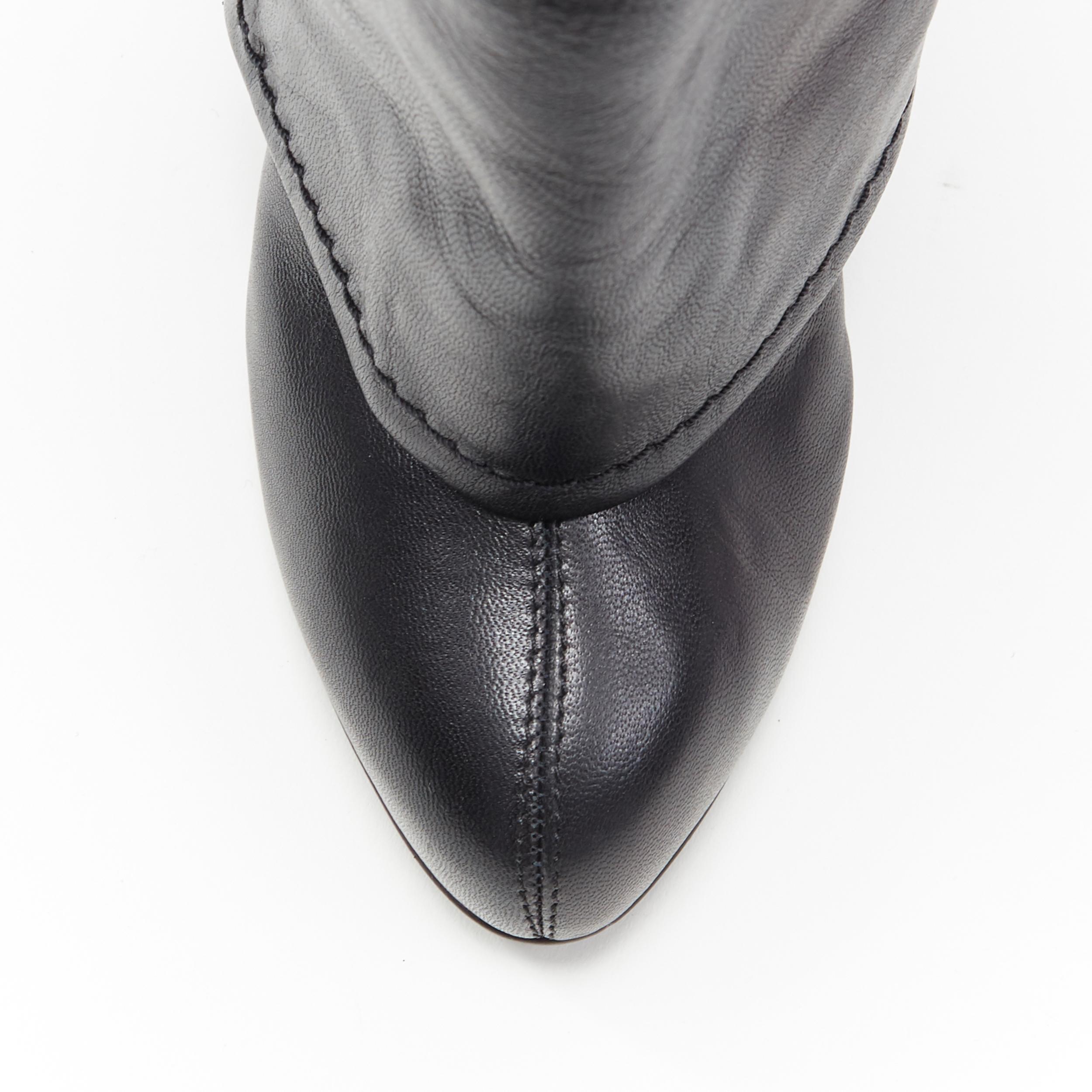 new GIUSEPPE ZANOTTI black leather zipper foldover pant high heel boot EU36 2