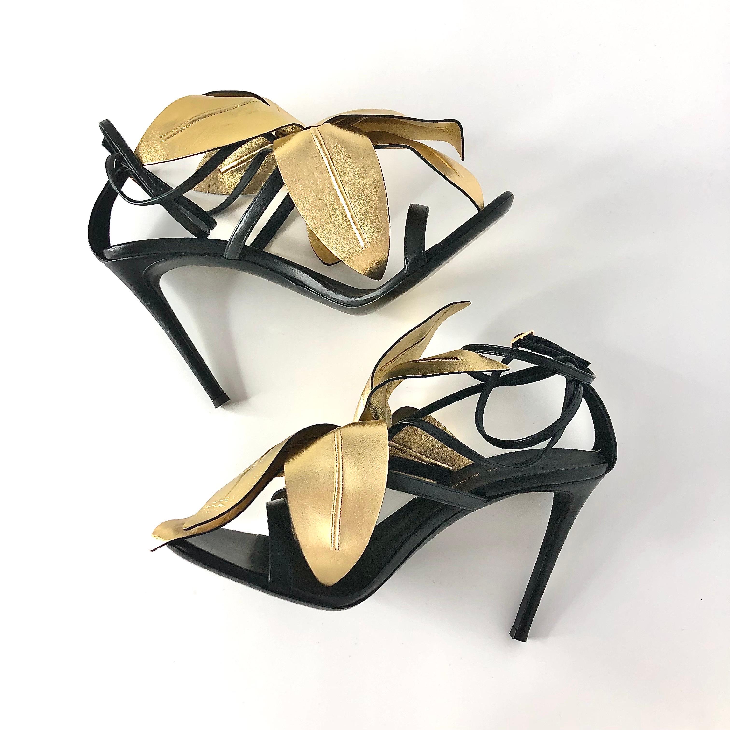 NEW Giuseppe Zanotti Lilium Blumenapplikation Riemchen High Heel Sandalen 38.5 im Angebot 3