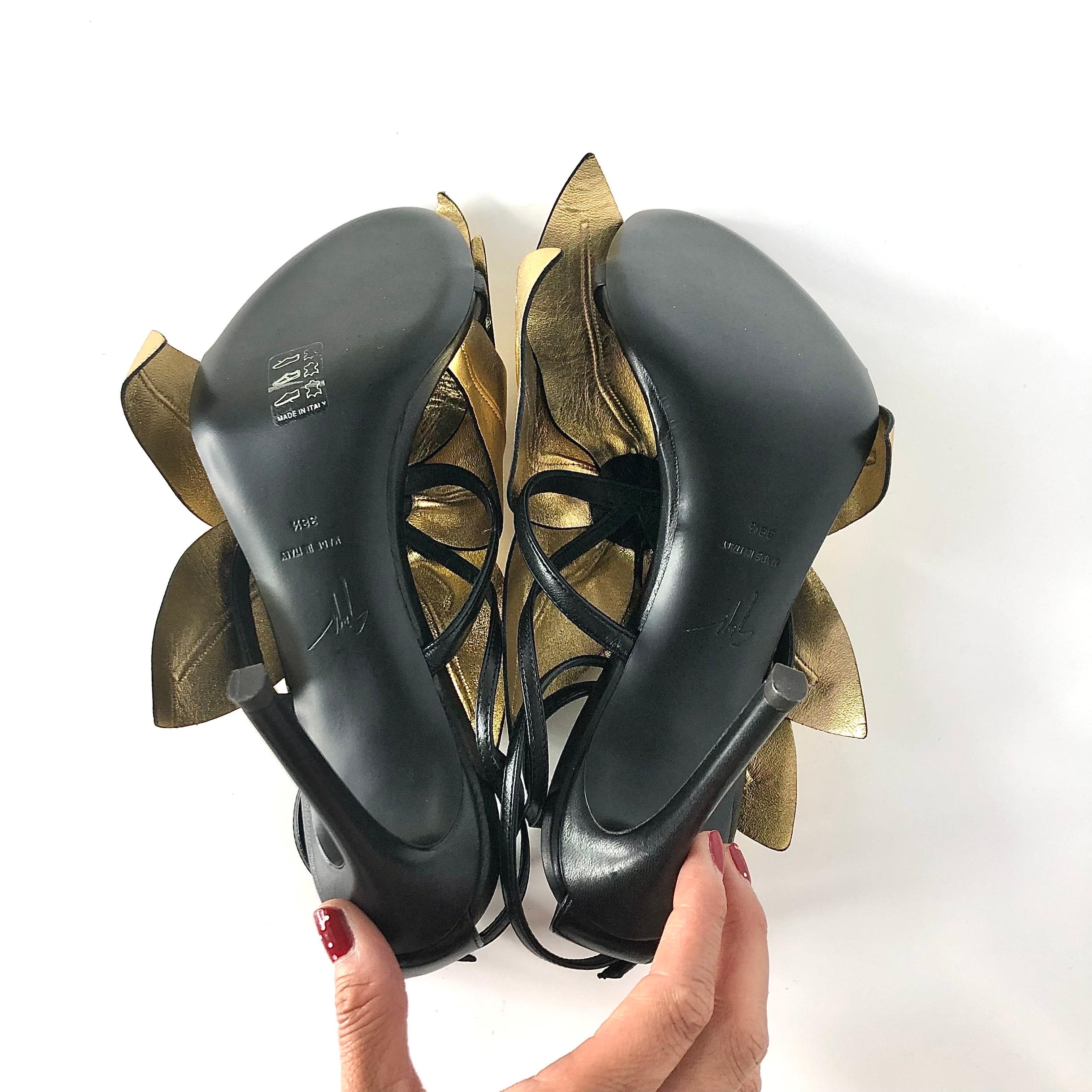 NEW Giuseppe Zanotti Lilium Blumenapplikation Riemchen High Heel Sandalen 38.5 im Angebot 4