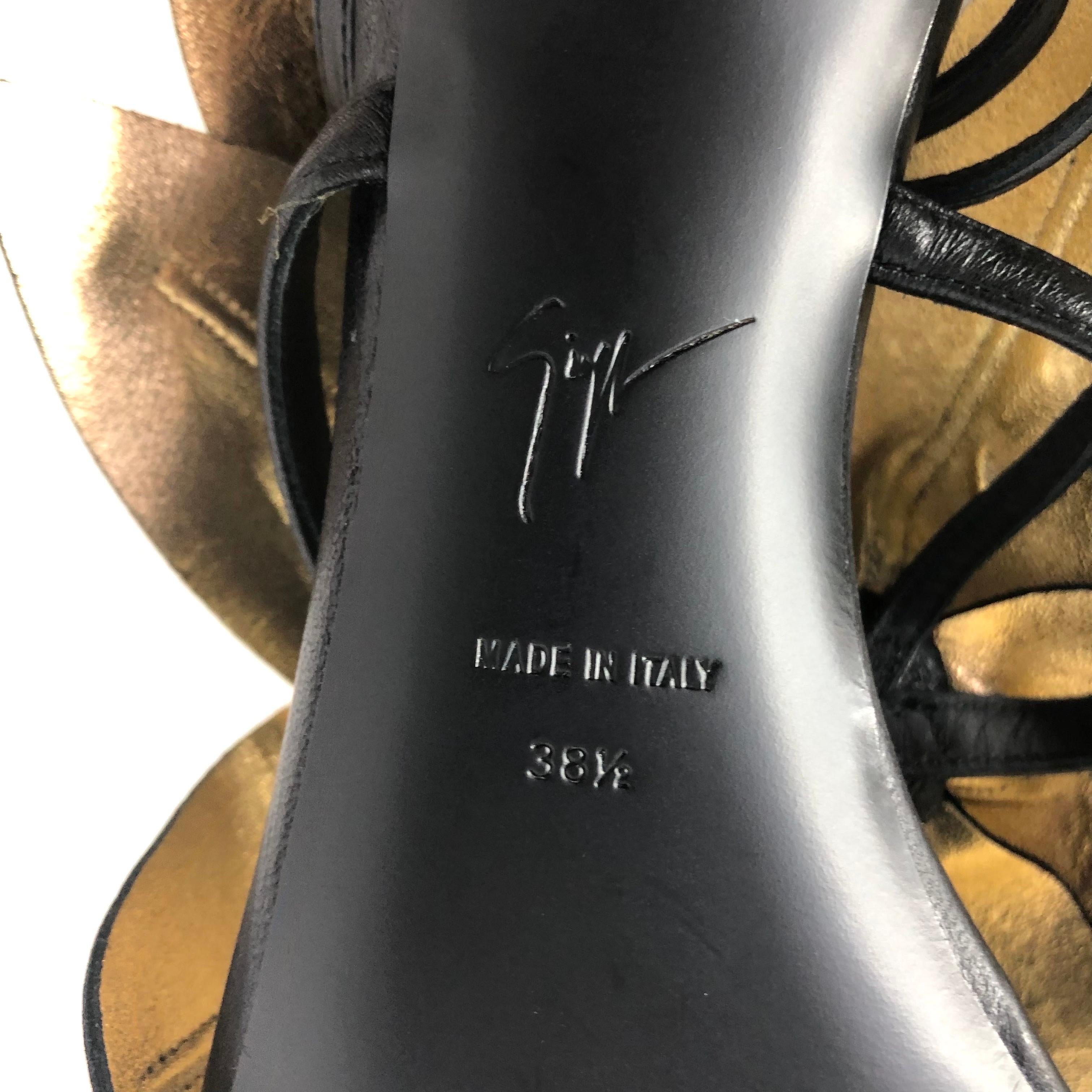 NEW Giuseppe Zanotti Lilium Blumenapplikation Riemchen High Heel Sandalen 38.5 im Angebot 5