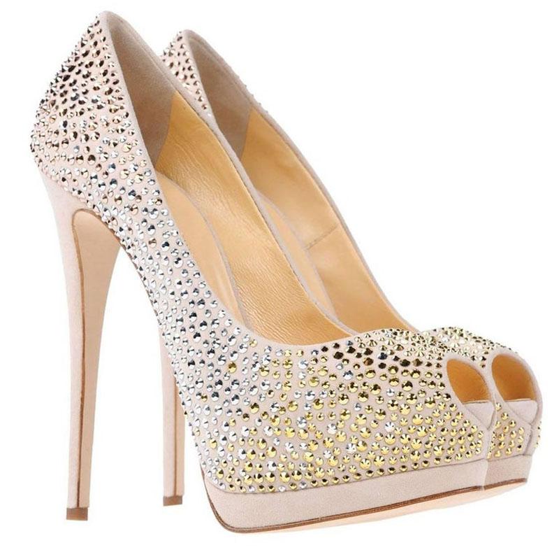 crystal platform heels