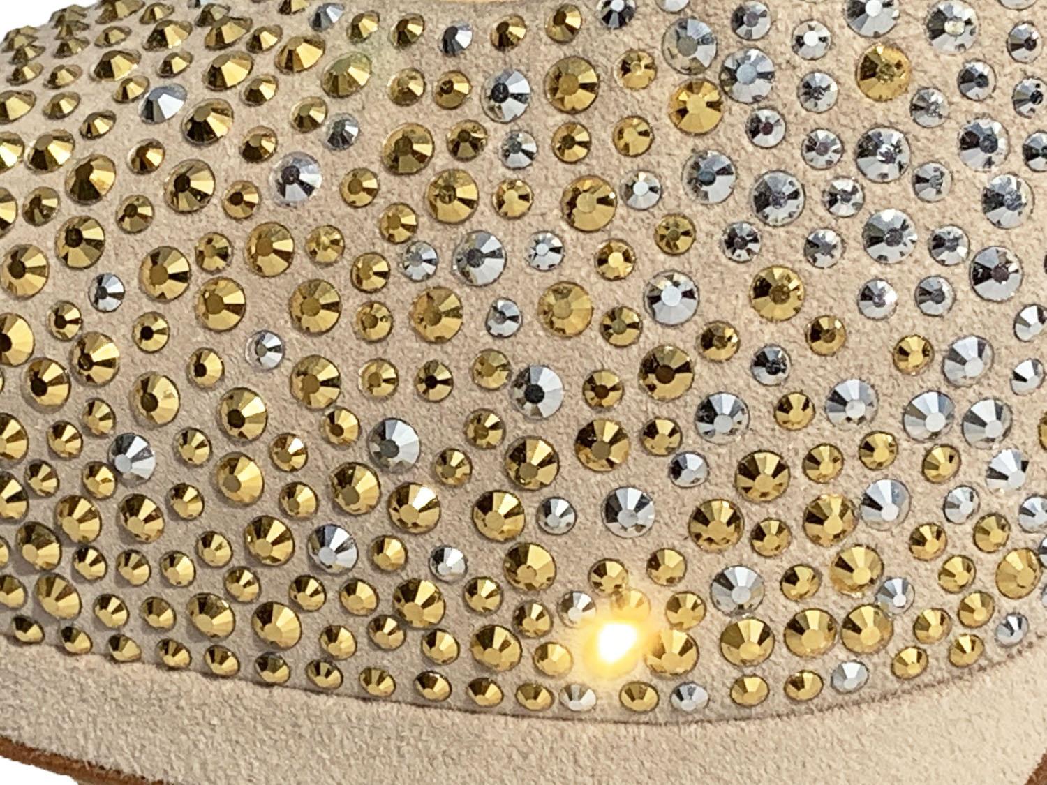 Nuovo Giuseppe Zanotti Nude Crystal Embellished Platform Suede Shoe Pumps 38  38.5 in vendita 1