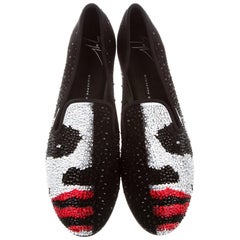 Nuevo Giuseppe Zanotti Mujer Cristales Swarovski *Joker* Mocasines de ante It. 38