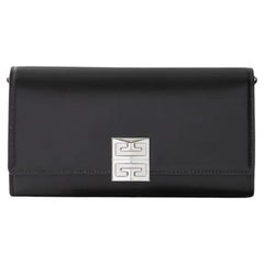New Givenchy Black 4G Leather Wallet on Chain Crossbody Bag