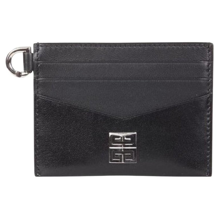 New Givenchy Black 4G Logo Leather Card Holder Wallet For Sale at 1stDibs