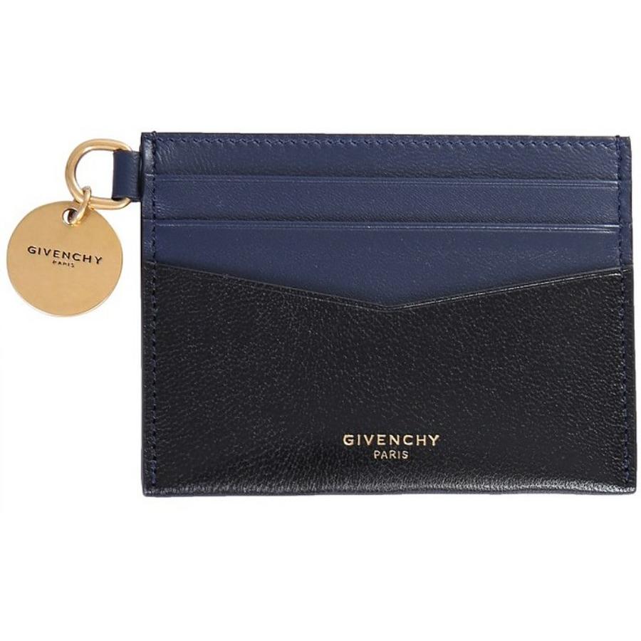 New Givenchy Black Bicolor Colorblock Leather Card Holder Wallet In New Condition For Sale In San Marcos, CA