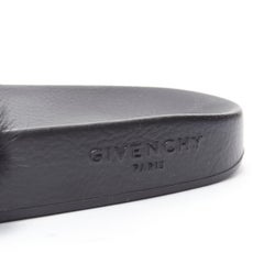 new GIVENCHY black Vison Mink fur logo rubber molded casual pool slides EU36