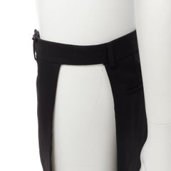 new GIVENCHY Riccardo Tisci 100% wool black open side kilt layering skirt EU48 M