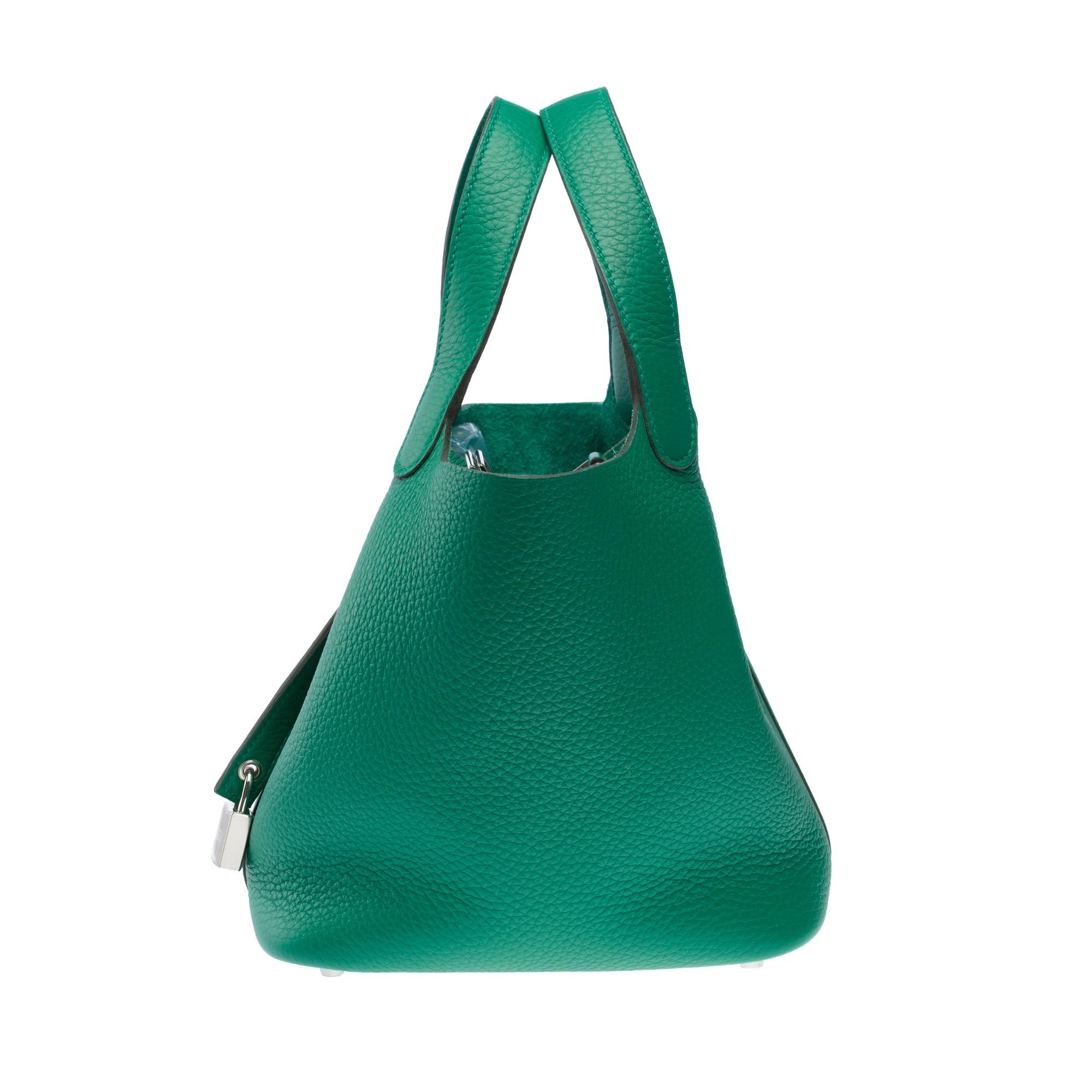 Verde Nuova Splendida Hermès Picotin Lock 18 in pelle Greene & Greene Vertigo , PHW in vendita