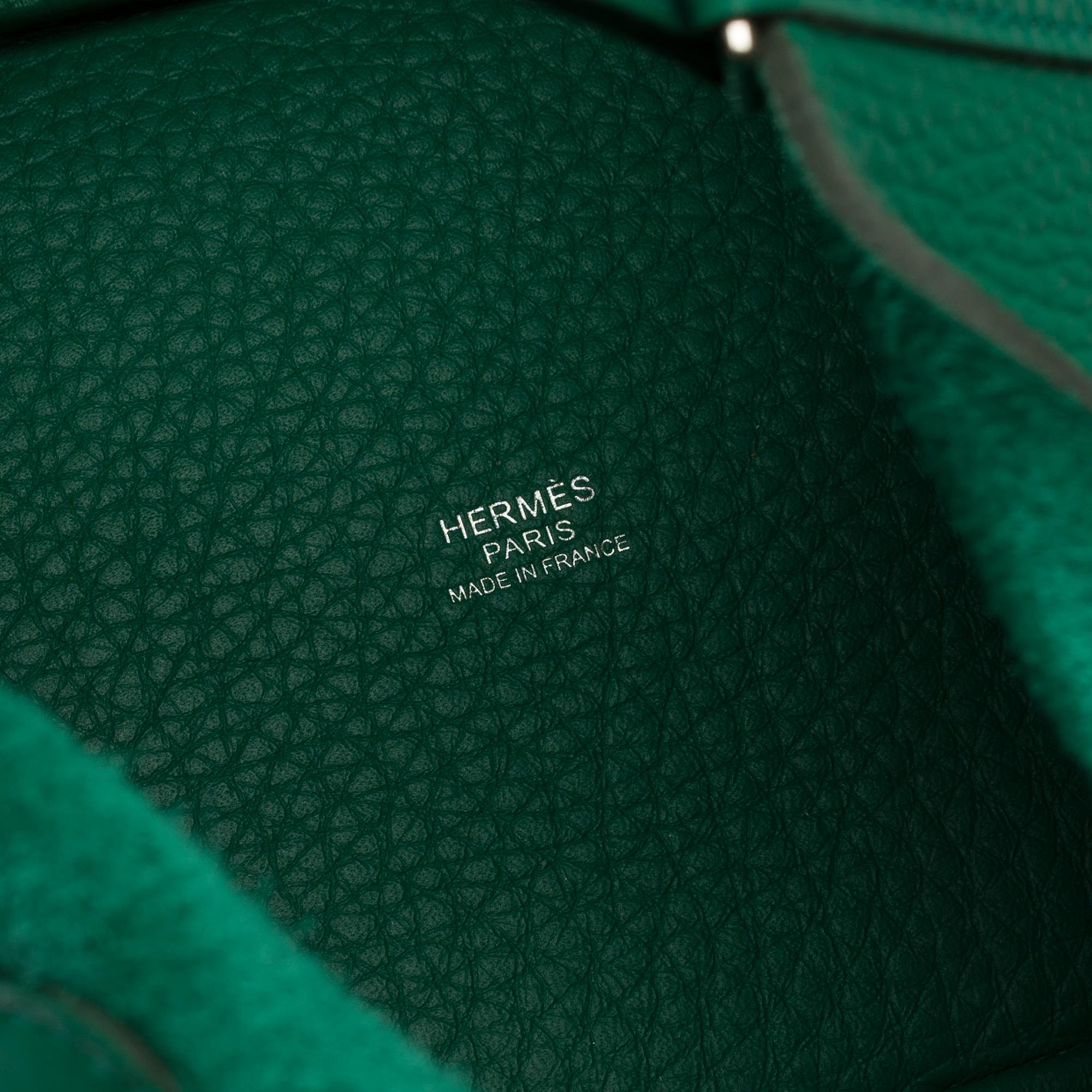 Nuova Splendida Hermès Picotin Lock 18 in pelle Greene & Greene Vertigo , PHW in vendita 1