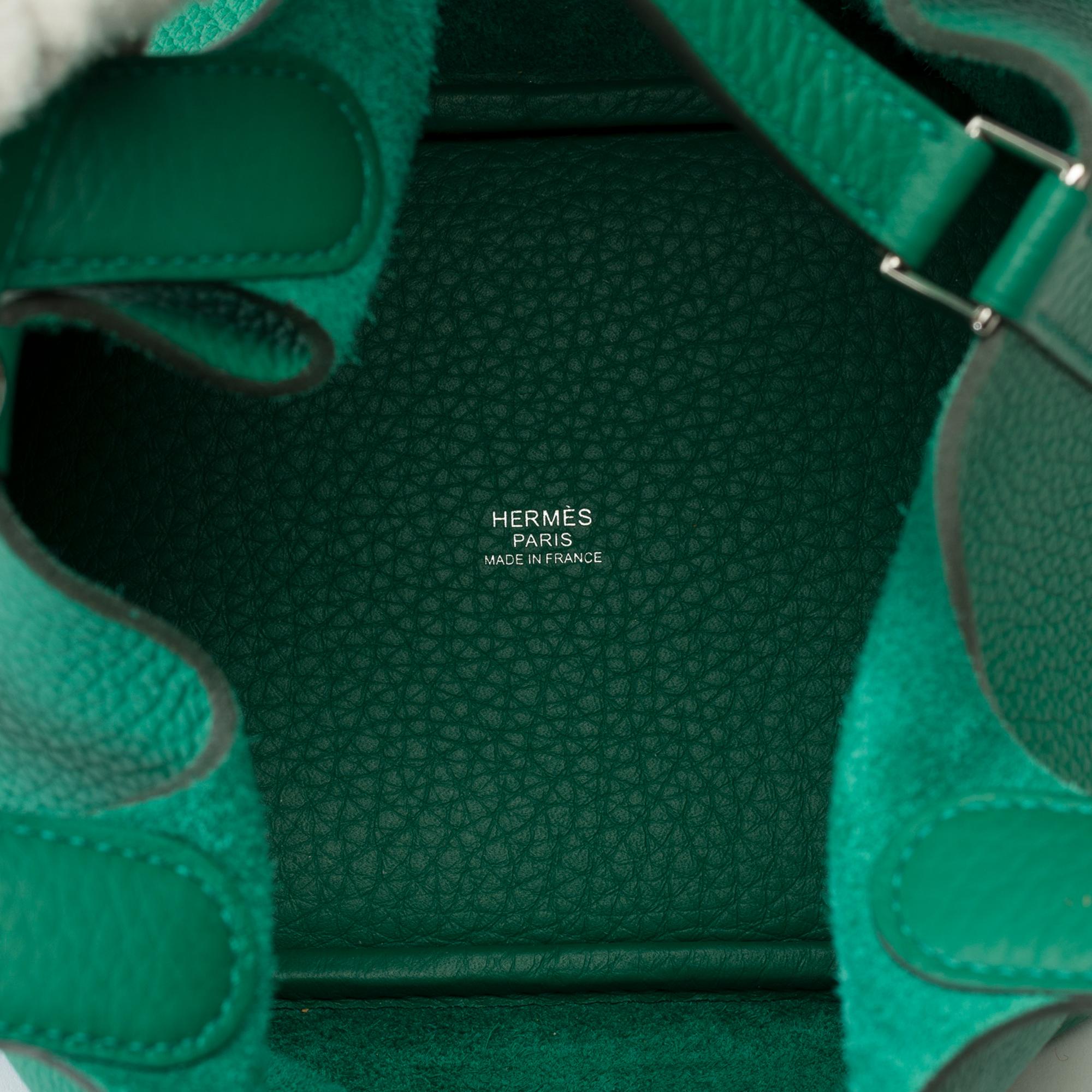 Nuova Splendida Hermès Picotin Lock 18 in pelle Greene & Greene Vertigo , PHW in vendita 4