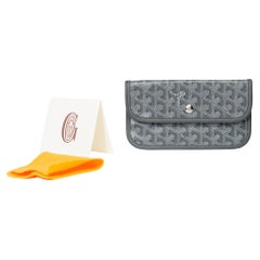 New Goyard Saint-Louis Pouch in grey and white canvas, SHW