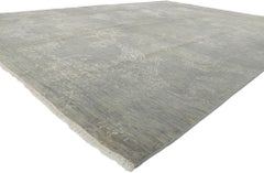 Grauer Übergangsteppich mit modernem, gerafftem Design