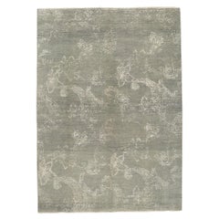 Nouveau tapis de zone transitionnel gris avec un design moderne et effacé