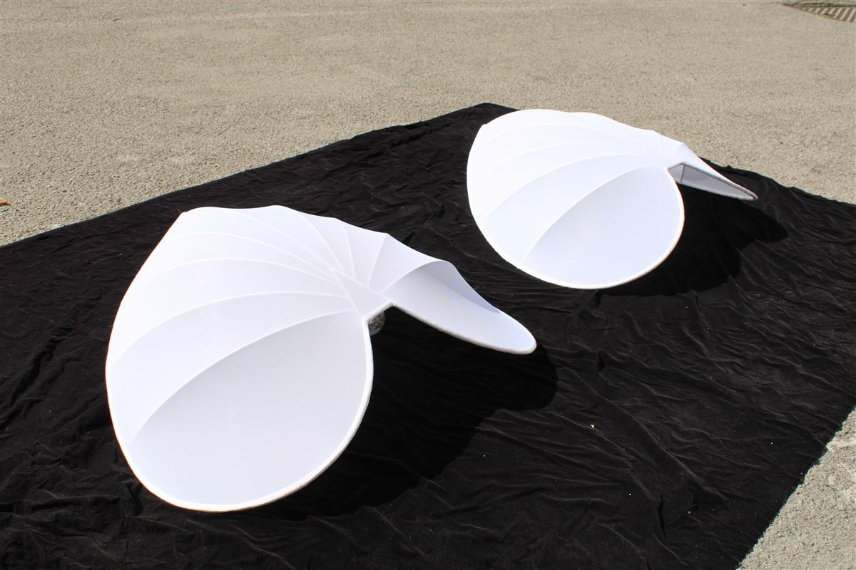XXI secolo e contemporaneo Grande applique da parete Foglie Tessuto Bianco Struttura in metallo Made in Italy in vendita