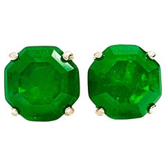 New Green Aventurine Sterling Silver Stud Earrings