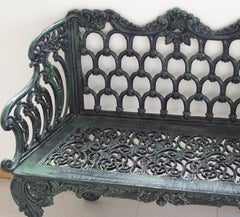 New Green Cast Aluminum Two Seats Garden or Park Bench