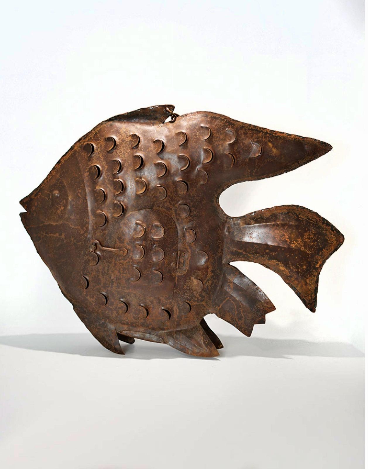 Modern New Brown Decorative Metal Fish Sculpture