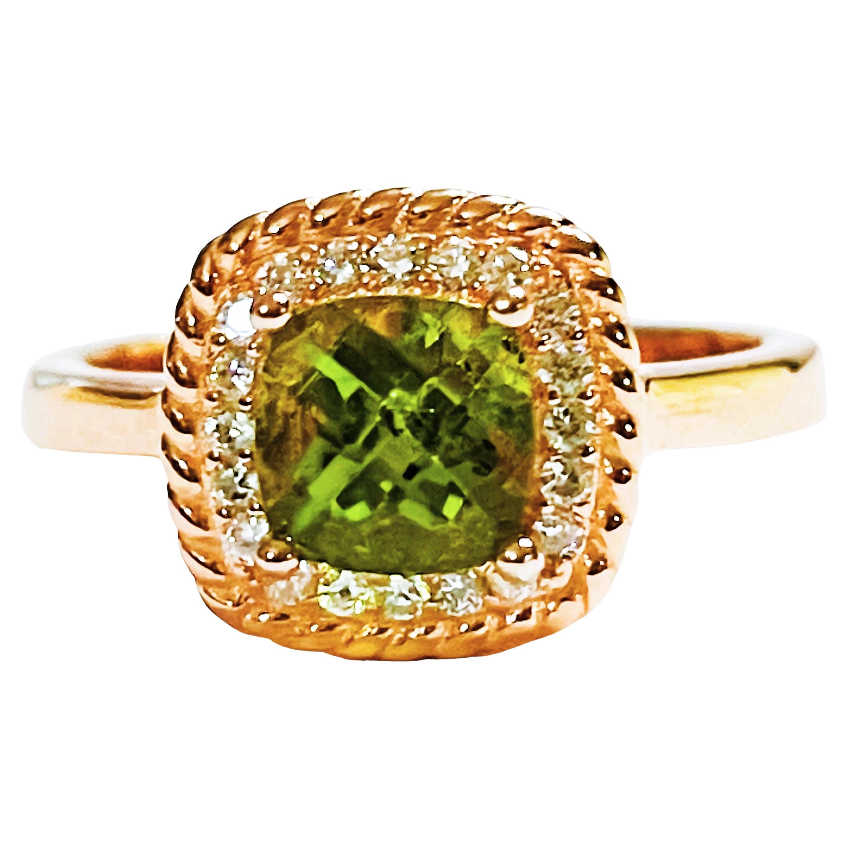 Oval Shaped Pink Diamond Accent Engagement Ring in 14k Rose Gold For Sale at 1stDibs