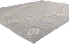 New Grey Diamonds Contemporary Moroccan Area Rug