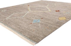 New Grey Diamonds Contemporary Moroccan Area Rug